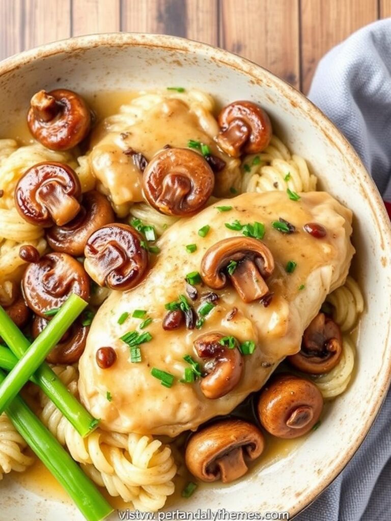 Easy Smothered Chicken Recipe with Mushrooms Dinner