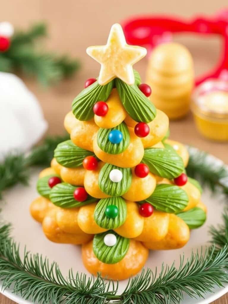 Easy Cheesy Pull Apart Christmas Bread Tree